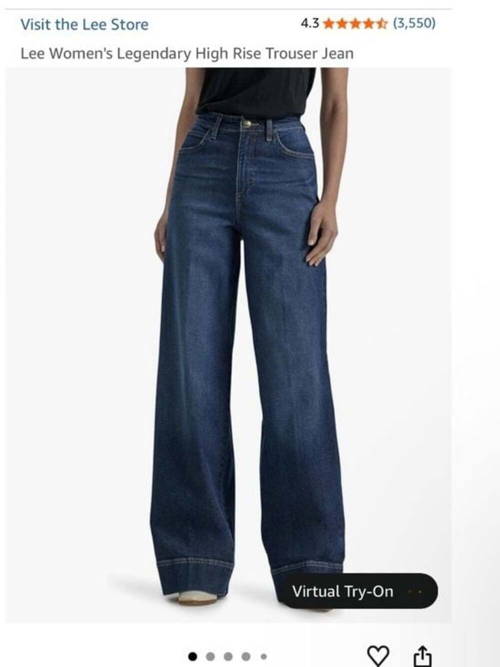 Lee Women's Wide Leg Jeans in Dark Blue
